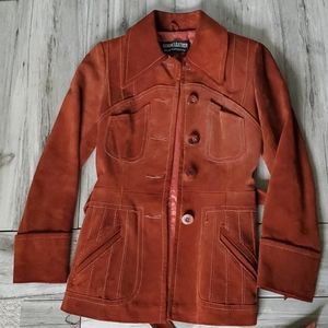 Vintage 70's Genuine leather  made in Uruguay coat